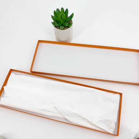 Hermes Paris Gift Box  Scarf / Tie Storage Tie Box Size 14” X4.5 - Picture 6 of 6